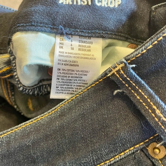 American Eagle Super Stretch Artist Crop Dark Wash Jeans. Size 6 - Picture 7 of 10